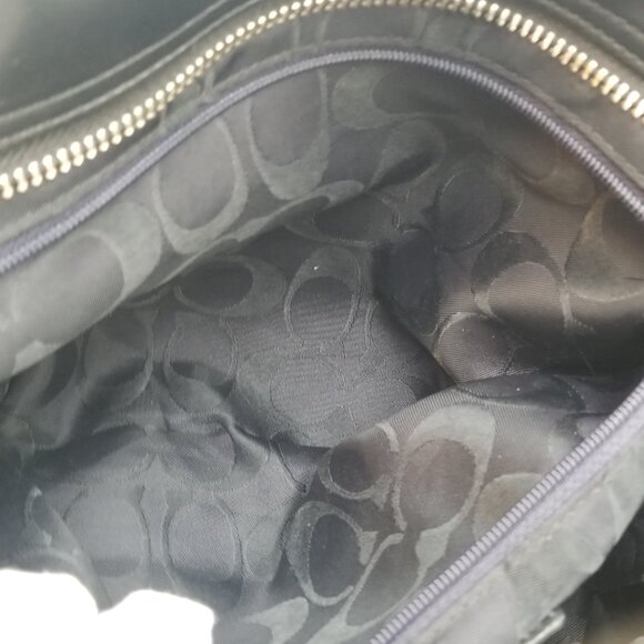 COACH HAMPTON Handbag, Black Leather Satchel tote - Picture 10 of 12